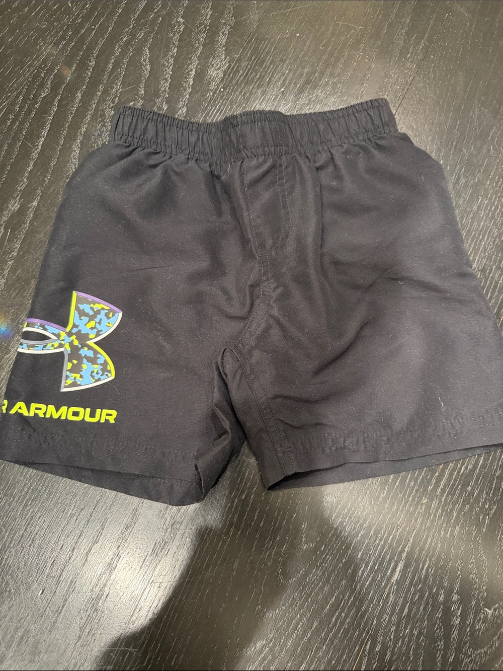 Under Armour Black Kids' Athletic Shorts with Multicolor Logo